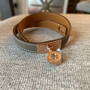 Kelly double tour 18 T2 Etoup with gold hardware Neve Used with purchase invoice